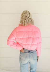 Candy Hearts Puffer - Pink