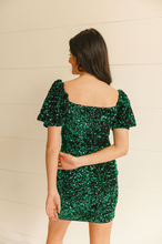 Load image into Gallery viewer, Multi-Green Sequin Dress
