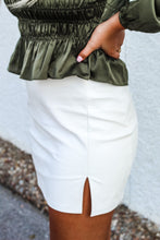 Load image into Gallery viewer, White Leather Slit Skirt
