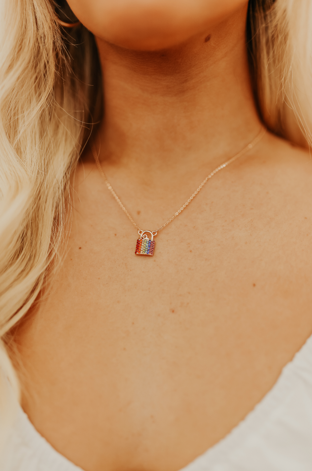 Rainbow Lock Necklace