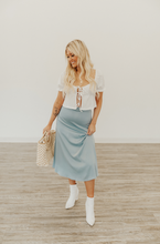 Load image into Gallery viewer, Waves Silk Midi Skirt
