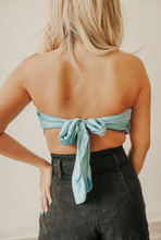 Load image into Gallery viewer, Blue Silk Scarf Top
