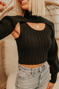 Black Two-Piece Sweater Set