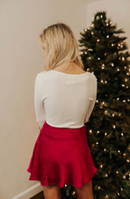 Load image into Gallery viewer, Raspberry Satin Skirt
