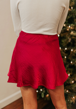 Load image into Gallery viewer, Raspberry Satin Skirt
