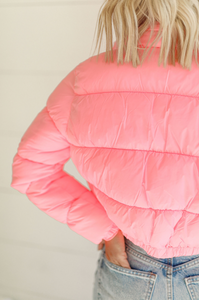 Candy Hearts Puffer - Pink