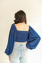 Load image into Gallery viewer, Midnight Blue Silk Top

