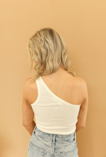 Load image into Gallery viewer, White Kenzie One Shoulder Tank

