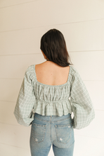 Load image into Gallery viewer, Gingham Sage Top
