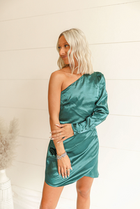 Emerald One Shoulder Dress