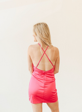 Load image into Gallery viewer, Hot Pink Silk Cutout Dress
